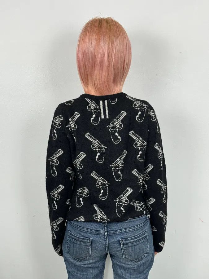 Saint Laurent Paris SS2014 Saint Laurent Black Wool Mohair Revolver Sweater by Hedi Slimane Size US S / EU 44-46 / 1 - 3 Thumbnail