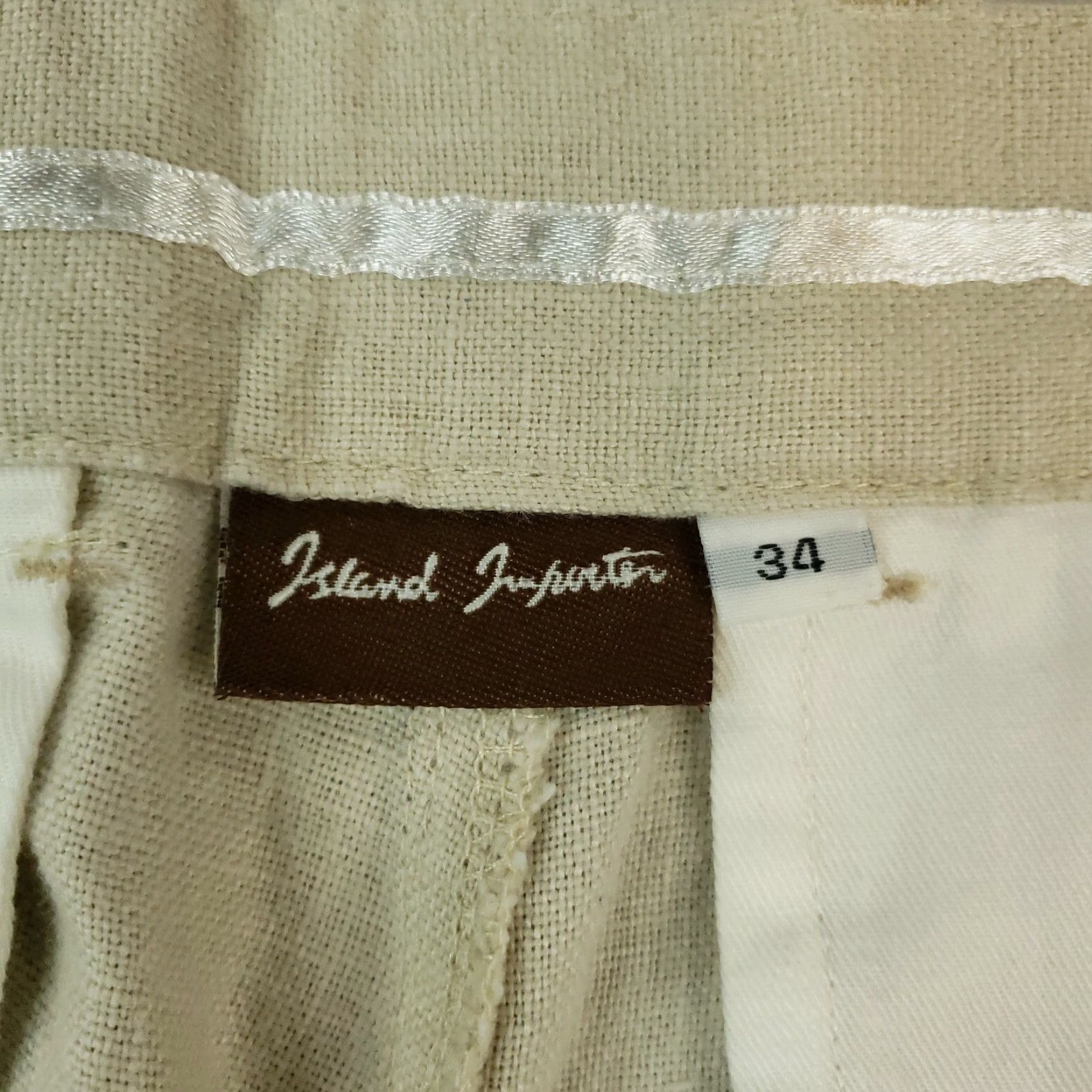 Vintage Island Importer Mens Dress Pants 36x30 Beige Linen Straight Leg Casual Pant Mens Size US 36 / EU 52 - 7 Thumbnail