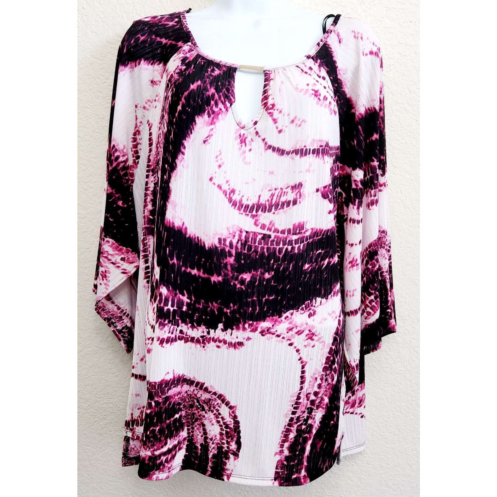 Other Dana Buchman Purple Pink White Tie Dye Top Large Lightweight Size L / US 10 / IT 46 - 1 Thumbnail
