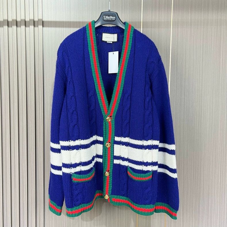 Gucci Gucci Embroidered letter rhinestone knitted cardigan 2504-N Size US S / EU 44-46 / 1 - 1 Thumbnail