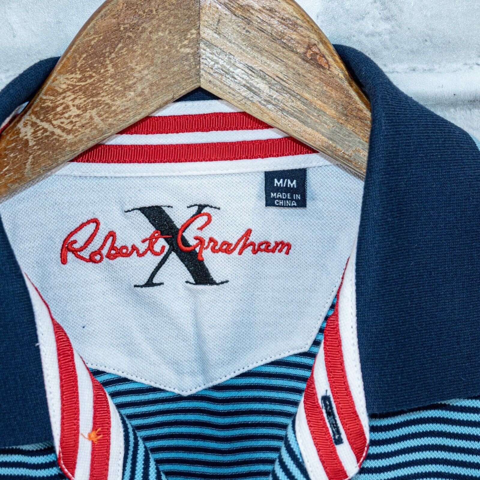 Robert Graham Robert Graham X Short Sleeve Polo Shirt Blue striped cotton Size US M / EU 48-50 / 2 - 5 Thumbnail