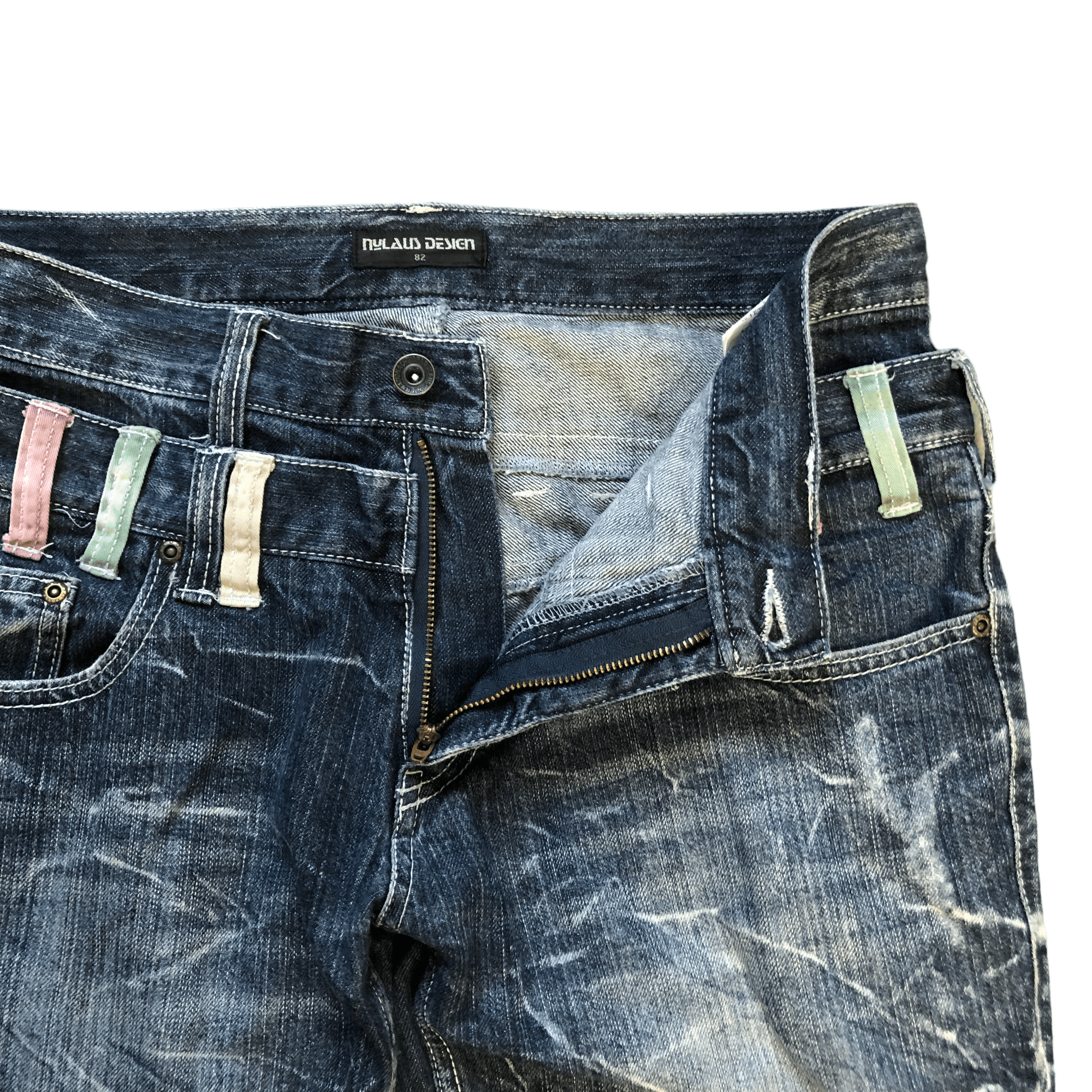 Japanese Brand NYLOUS DESIGN LIMITED EDITION DOUBLE WAIST DENIM #5982-216 Size US 31 - 7 Thumbnail