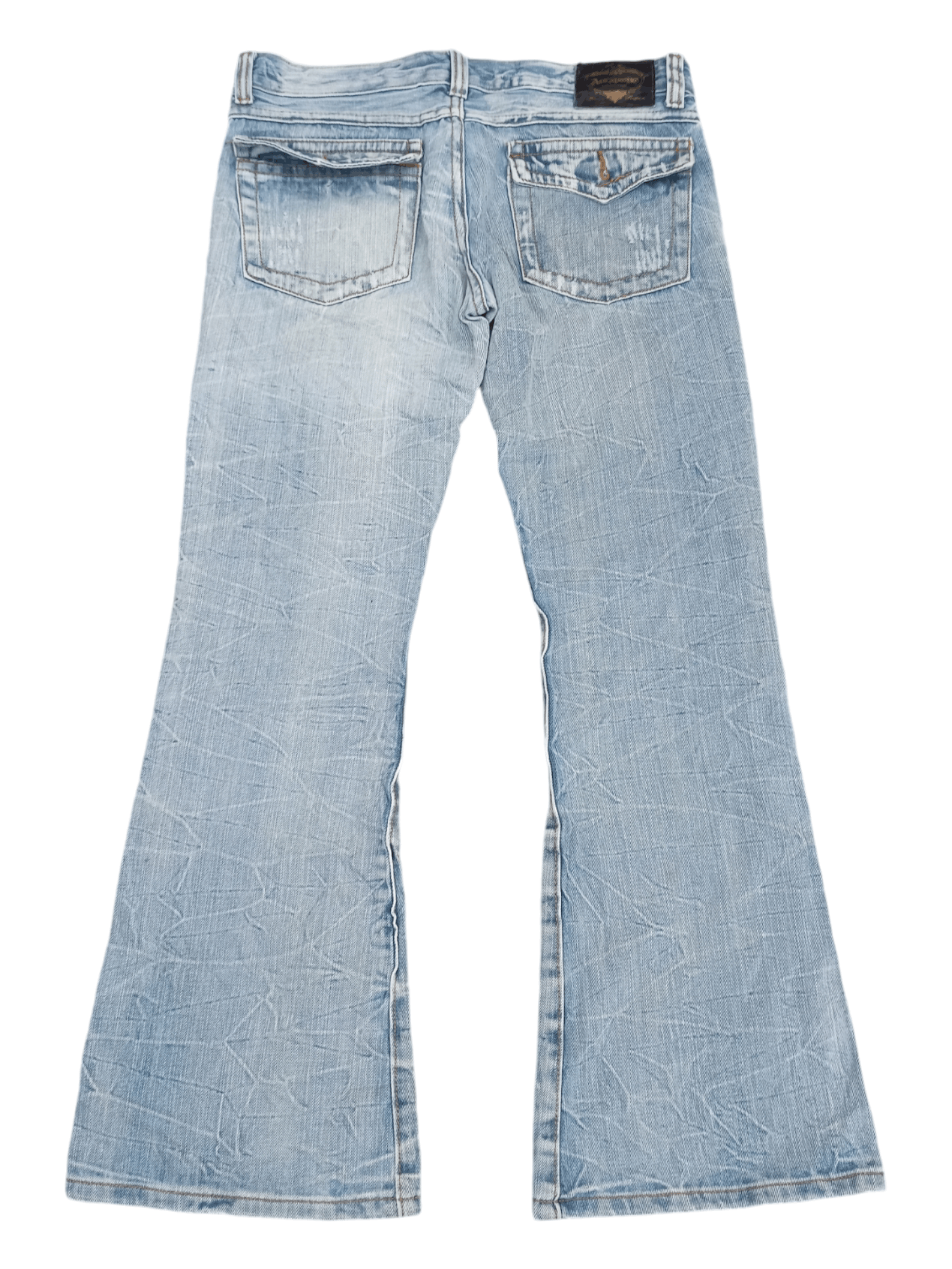 Japanese Brand Alcapone Japan Whiskered Distressed Flared Jeans Size US 30 / EU 46 - 2 Thumbnail
