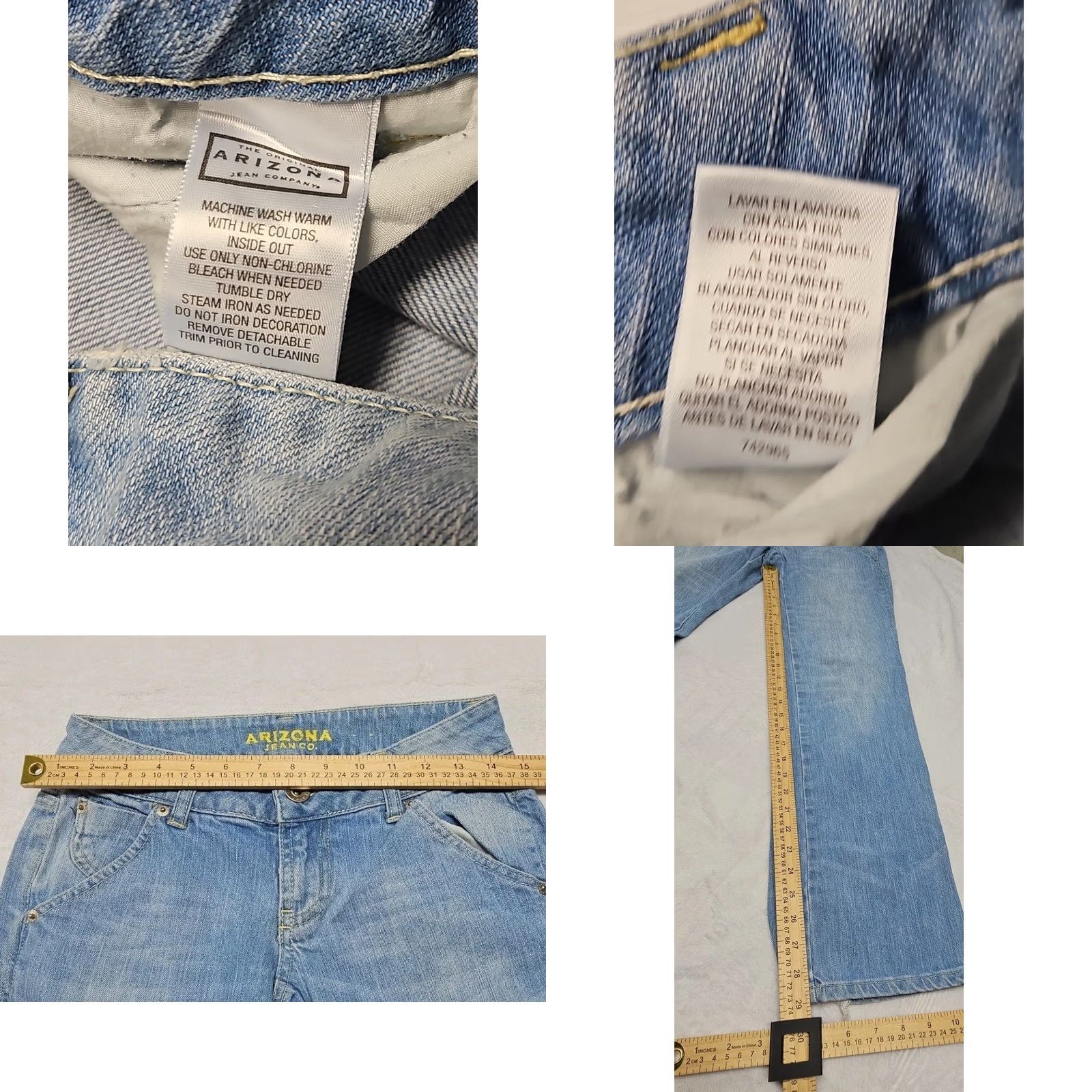 Vintage VINTAGE Y2K AriZona Jeans Women’s Straight Blue 28x29 Regular Mid Rise Embroidered Pockets Denim Cotton Blend USA Hong Kong Ladies Size 28" / US 6 / IT 42 - 8 Thumbnail
