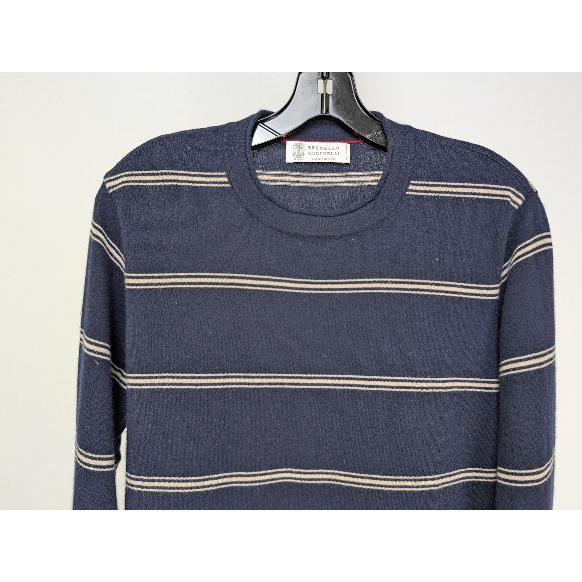 Brunello Cucinelli o1rshd1 CC20 Cashmere Sweater Striped Luxury in Blue Size US M / EU 48-50 / 2 - 3 Thumbnail