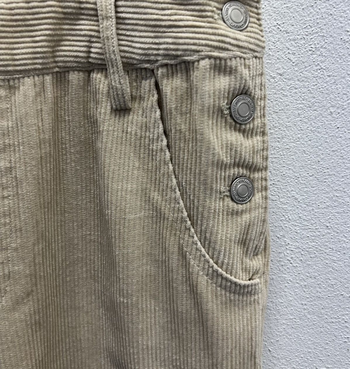 Vintage BROWNY STANDARD Corduroy Overalls – Beige Size US 33 - 8 Thumbnail