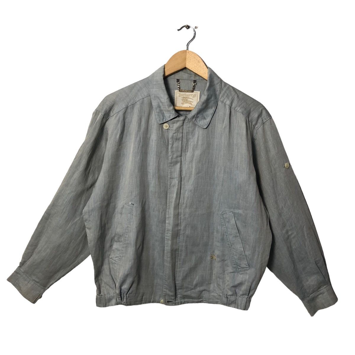 Burberry Vintage Burberrys Faded Embroidery Logo Zipper Ups Jacket Size US L / EU 52-54 / 3 - 1 Thumbnail