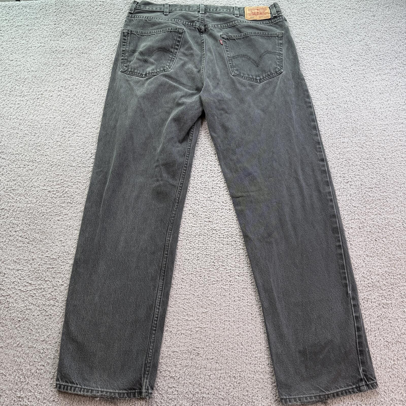 Levi's Levis 550 Relaxed Fit Faded Black Baggy Jeans Vintage 40x34 Size US 40 / EU 56 - 2 Thumbnail