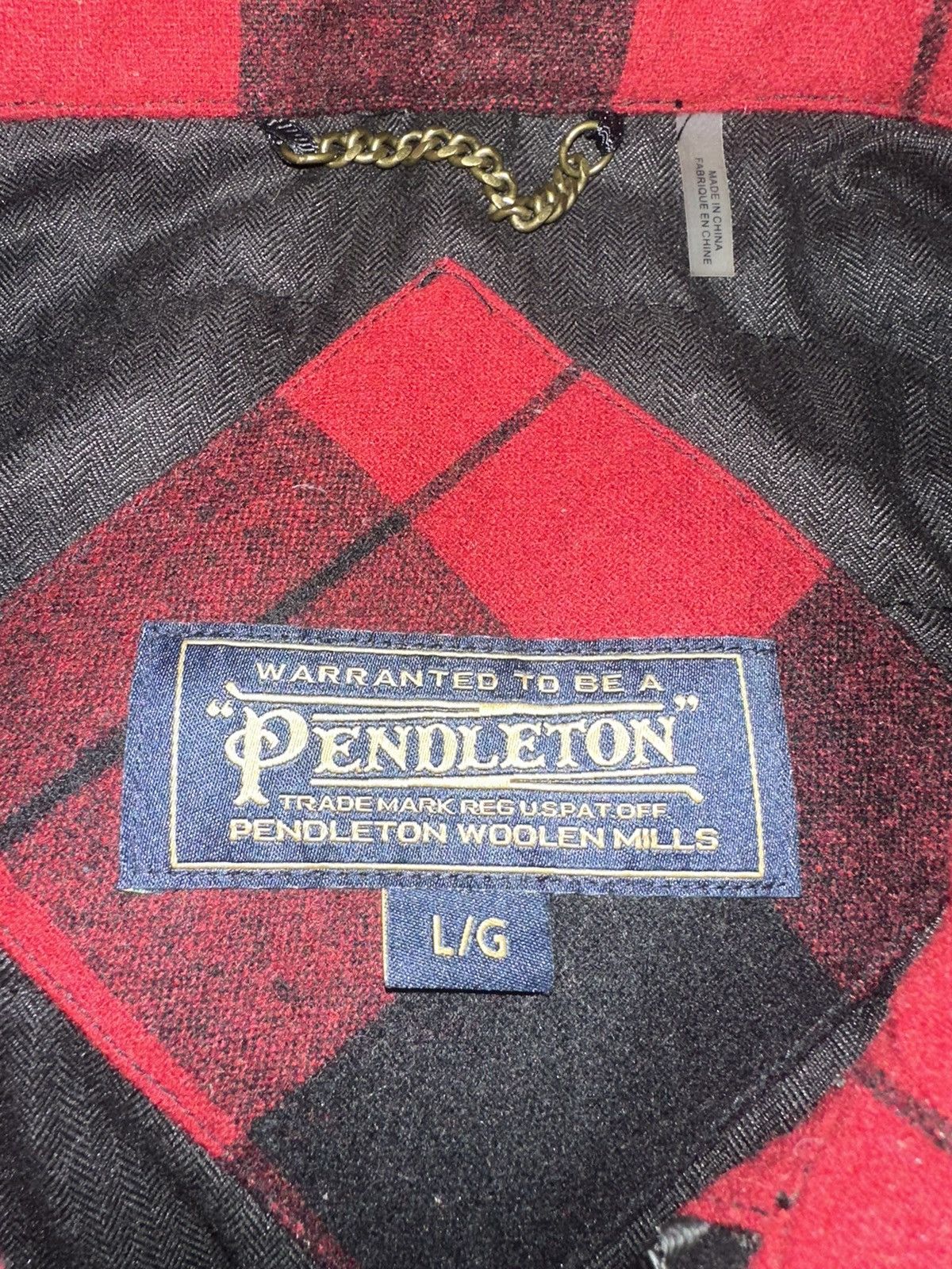 Pendleton Pendleton Red & Black plaid wool jacket button and zipper Size US L / EU 52-54 / 3 - 6 Thumbnail
