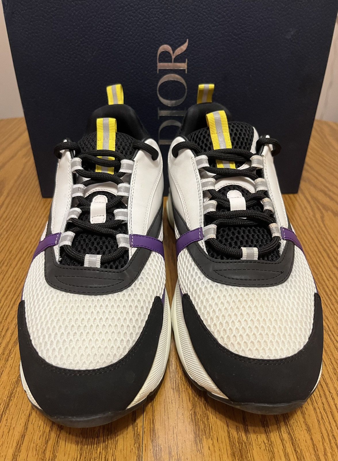 Dior Dior B22 Sneaker Purple/Yellow Size US 12 / EU 45 - 2 Thumbnail