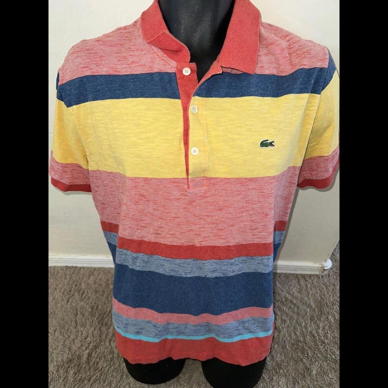 Lacoste Vintage Lacoste Striped Polo Size Size US XXL / EU 58 / 5 - 1 Thumbnail