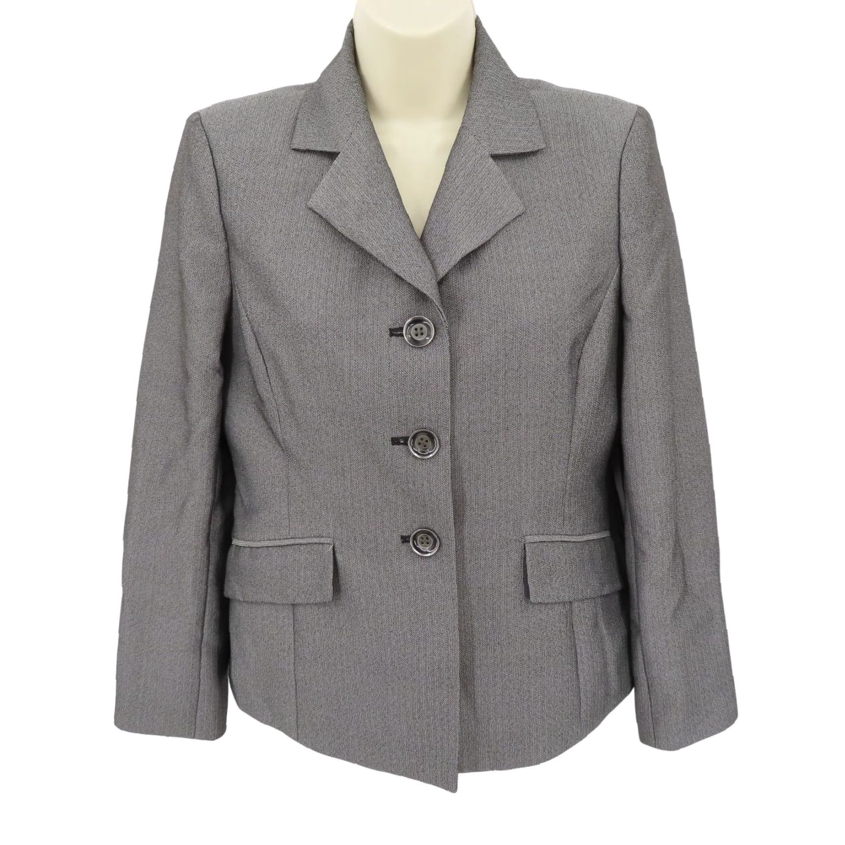 Vintage VINTAGE Le Suit Womens Gray 3 Button Collared Suit Jacket Coat Has Pockets 4P Petite/Petites Womens Size S / US 4 / IT 40 - 2 Thumbnail
