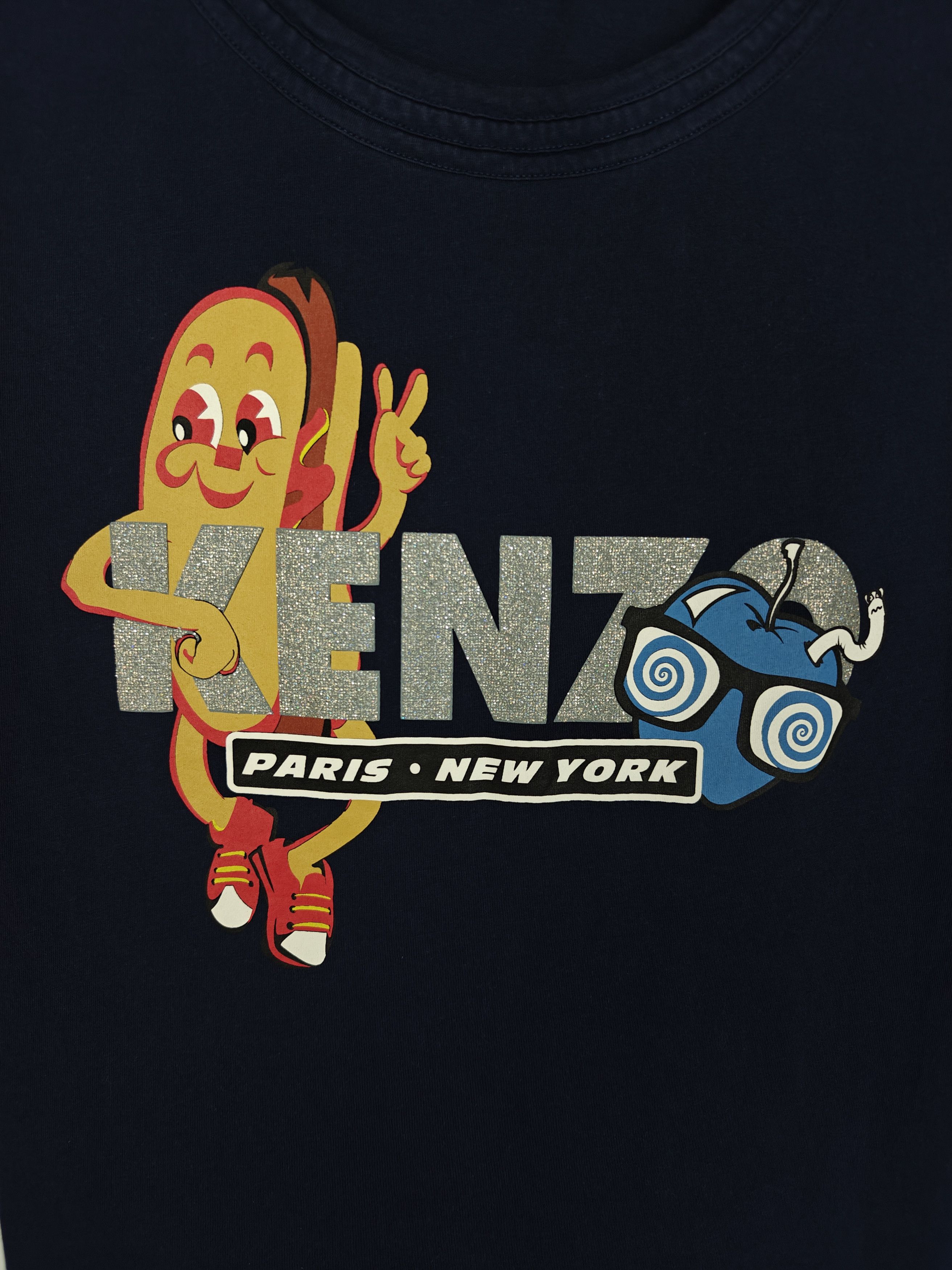 Kenzo Kenzo Paris T-Shirt Crewneck Hot Dog Logo Navy size M Size S / US 4 / IT 40 - 6 Thumbnail