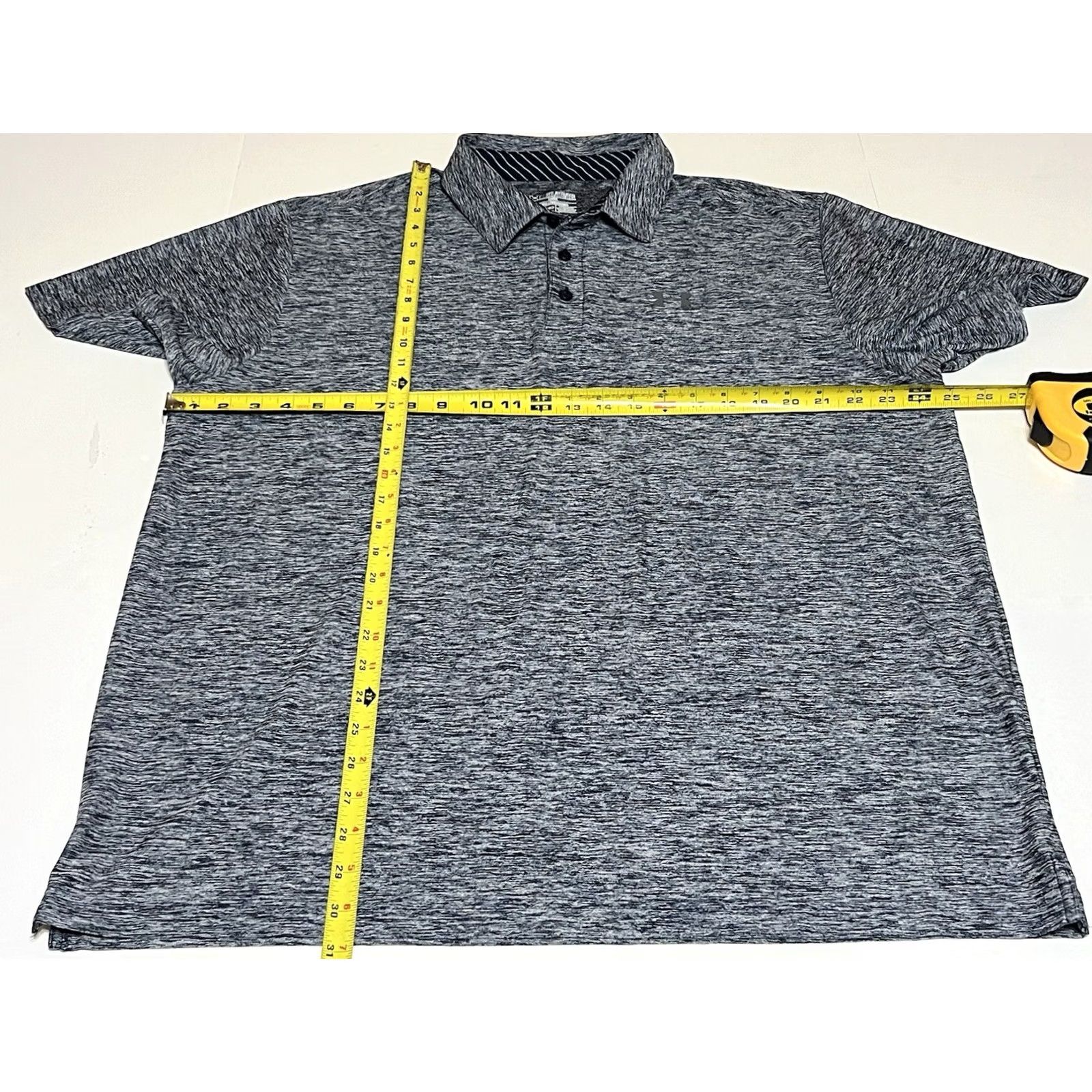Under Armour Under Armour The Play Off Polo Shirt Mens 2XL Short Sleeve Heathered Blue Golf Logo Shirt Size US XXL / EU 58 / 5 - 4 Thumbnail