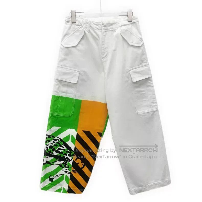 Dior Dior White animal graffiti design workwear wide-leg trouse Size 24" / US 00 / IT 34 - 1 Thumbnail