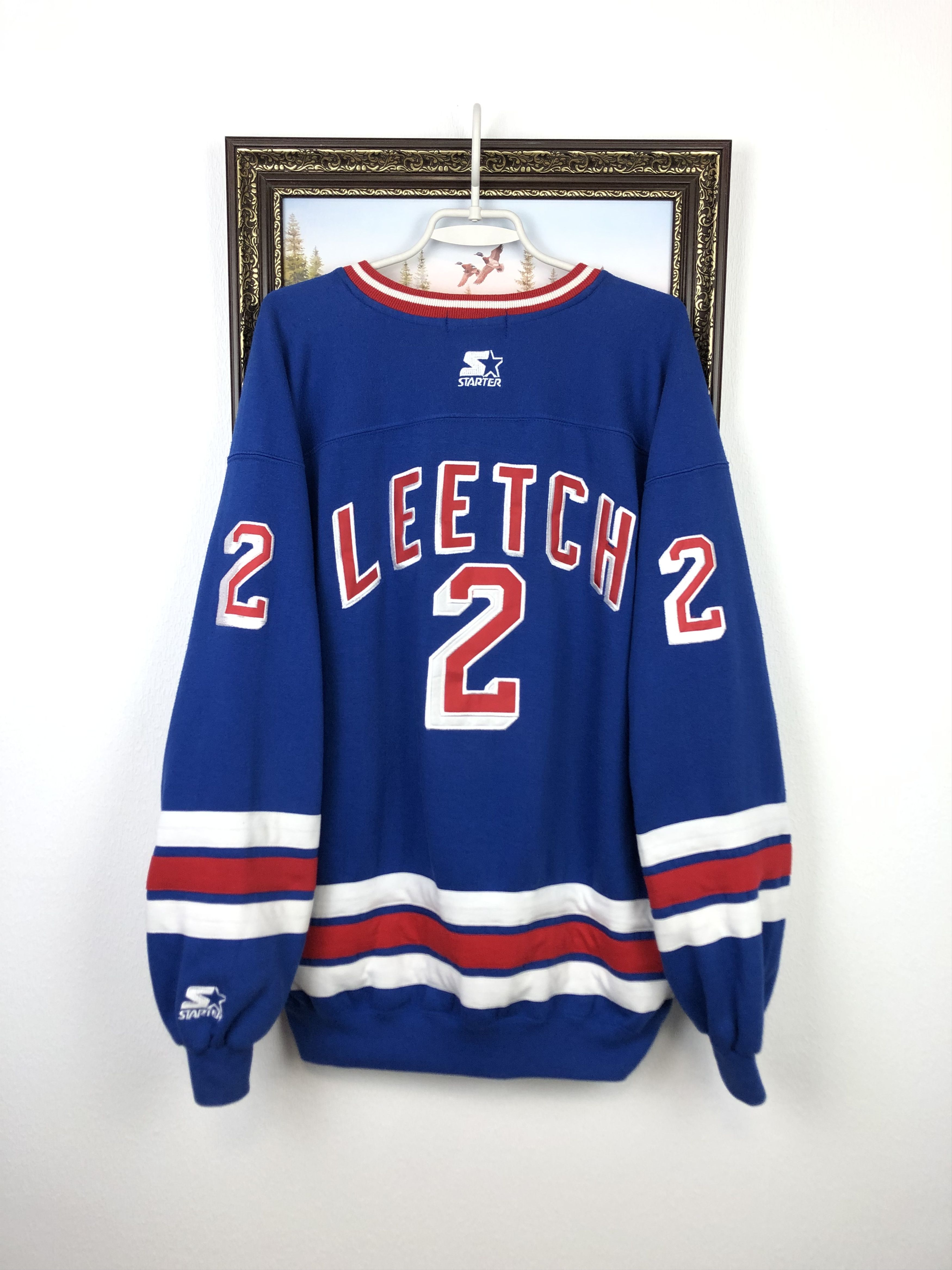Starter Vintage Stanley Cup Brian Leetch New York Rangers Sweatshirt Size US XL / EU 56 / 4 - 1 Thumbnail