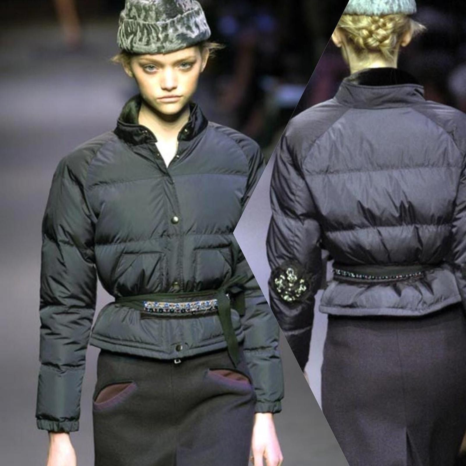 Other FW2004 Prada Runway Down Jacket Collar Mink Fur Crystal Size XS / US 0-2 / IT 36-38 - 1 Thumbnail