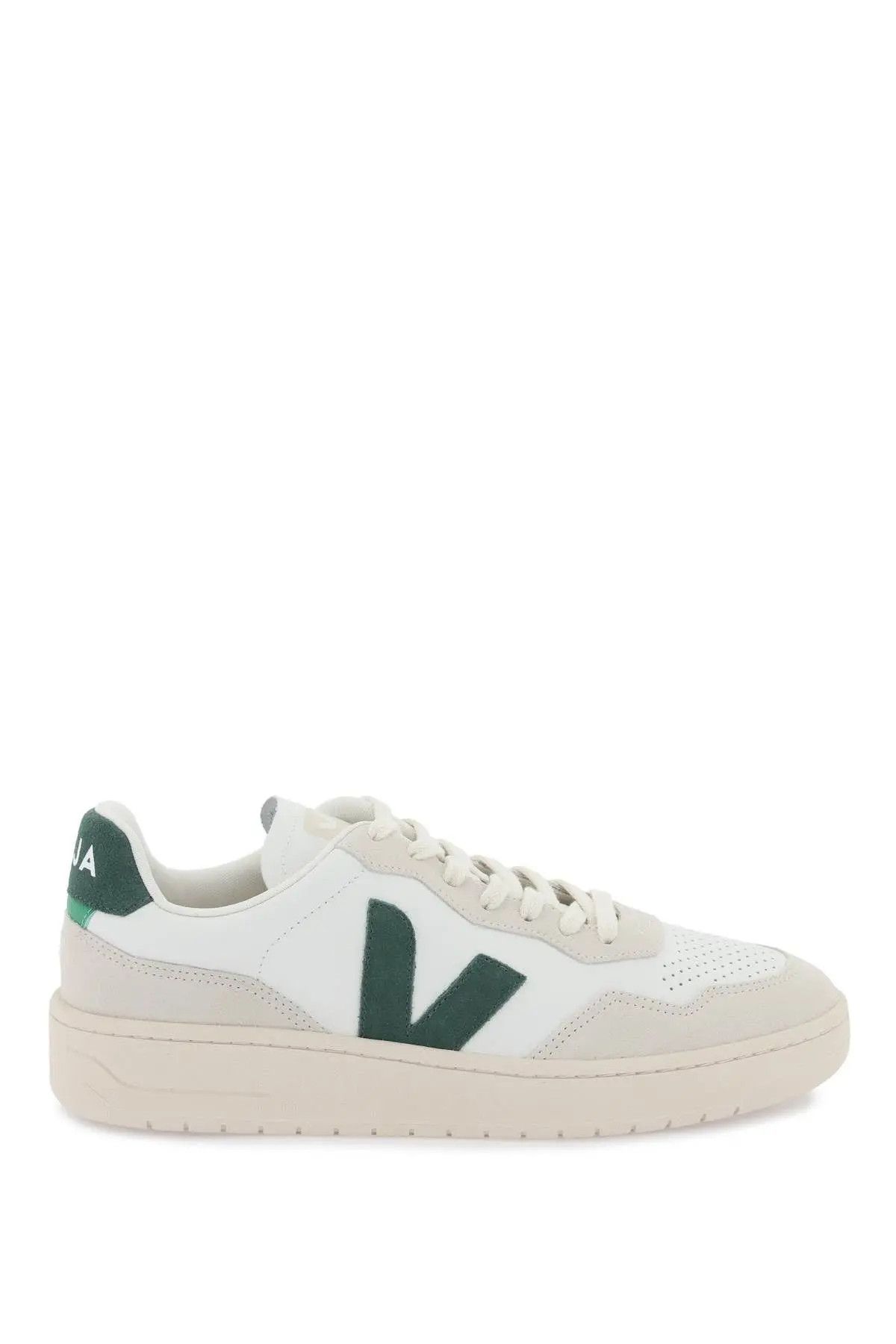 image of Veja O1S22I1N0324 V-90 Sneakers In White Green, Men's (Size 11)