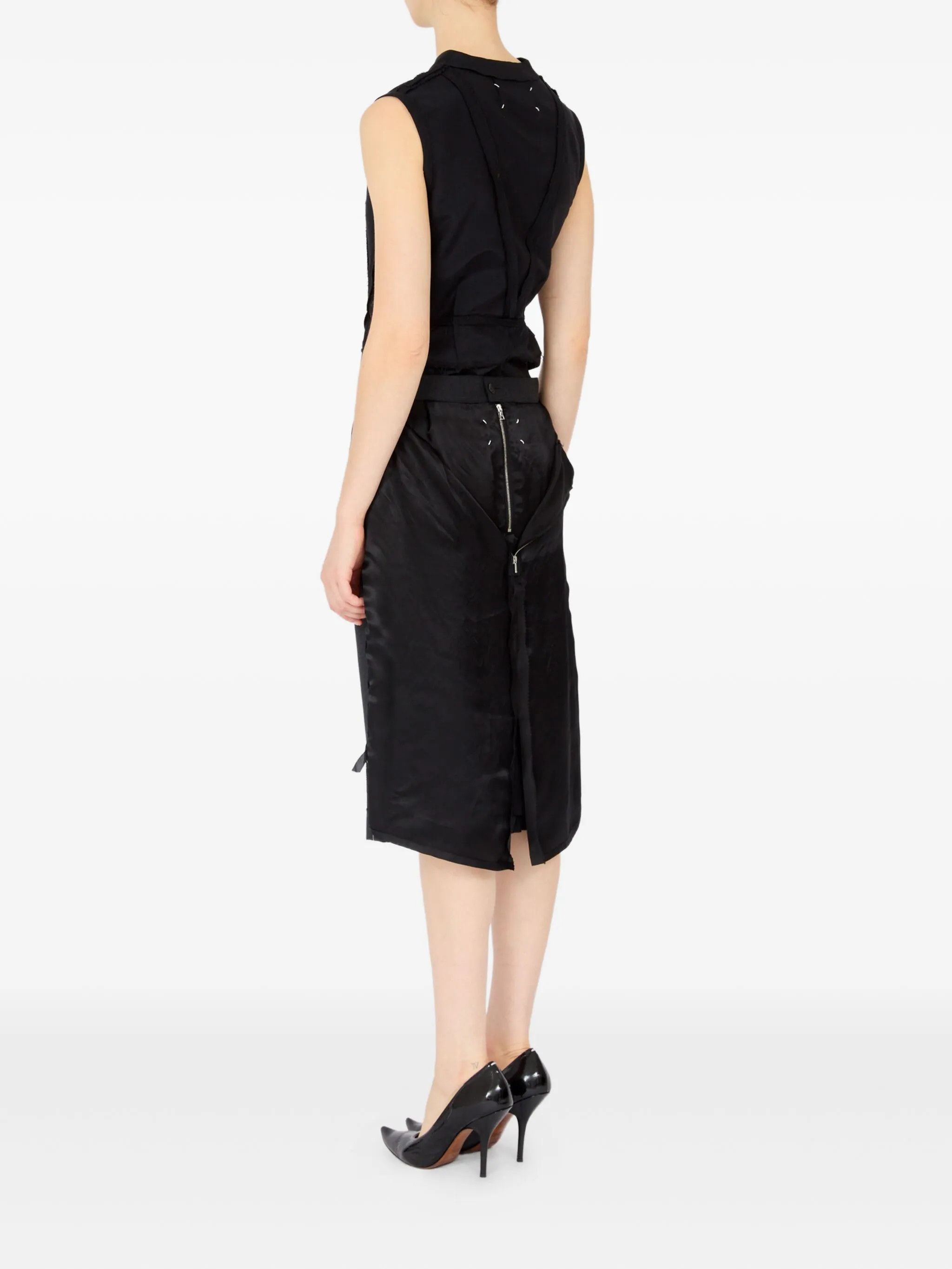 Maison Margiela o1w1db10526 Midi Skirt in Dark Grey Size 27" / US 4 / IT 40 - 6 Thumbnail