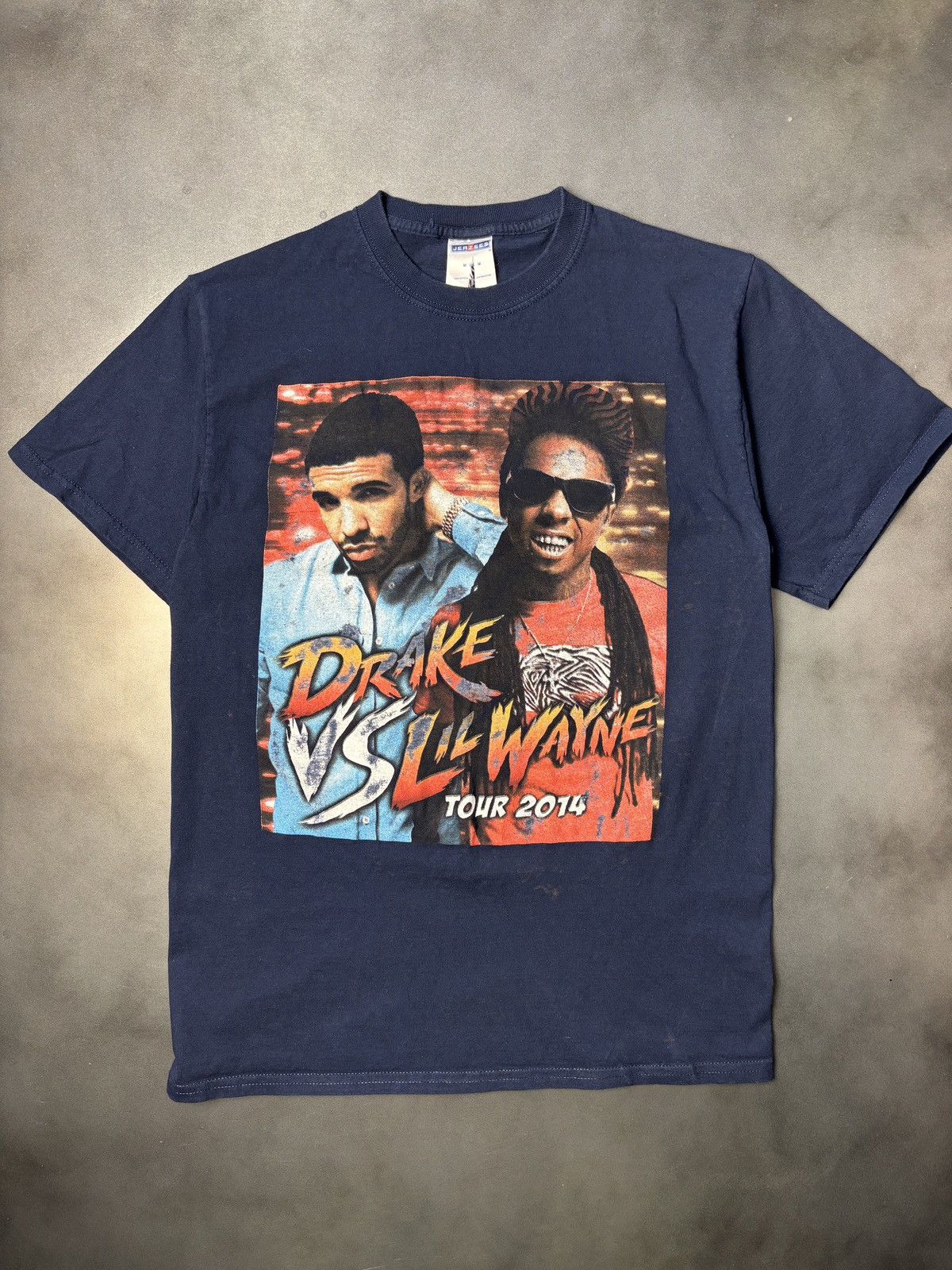 Rap Tees 2014 Drake vs Lil Wayne Tour Tee Shirt Bootleg Parking Lot Size US M / EU 48-50 / 2 - 2 Thumbnail