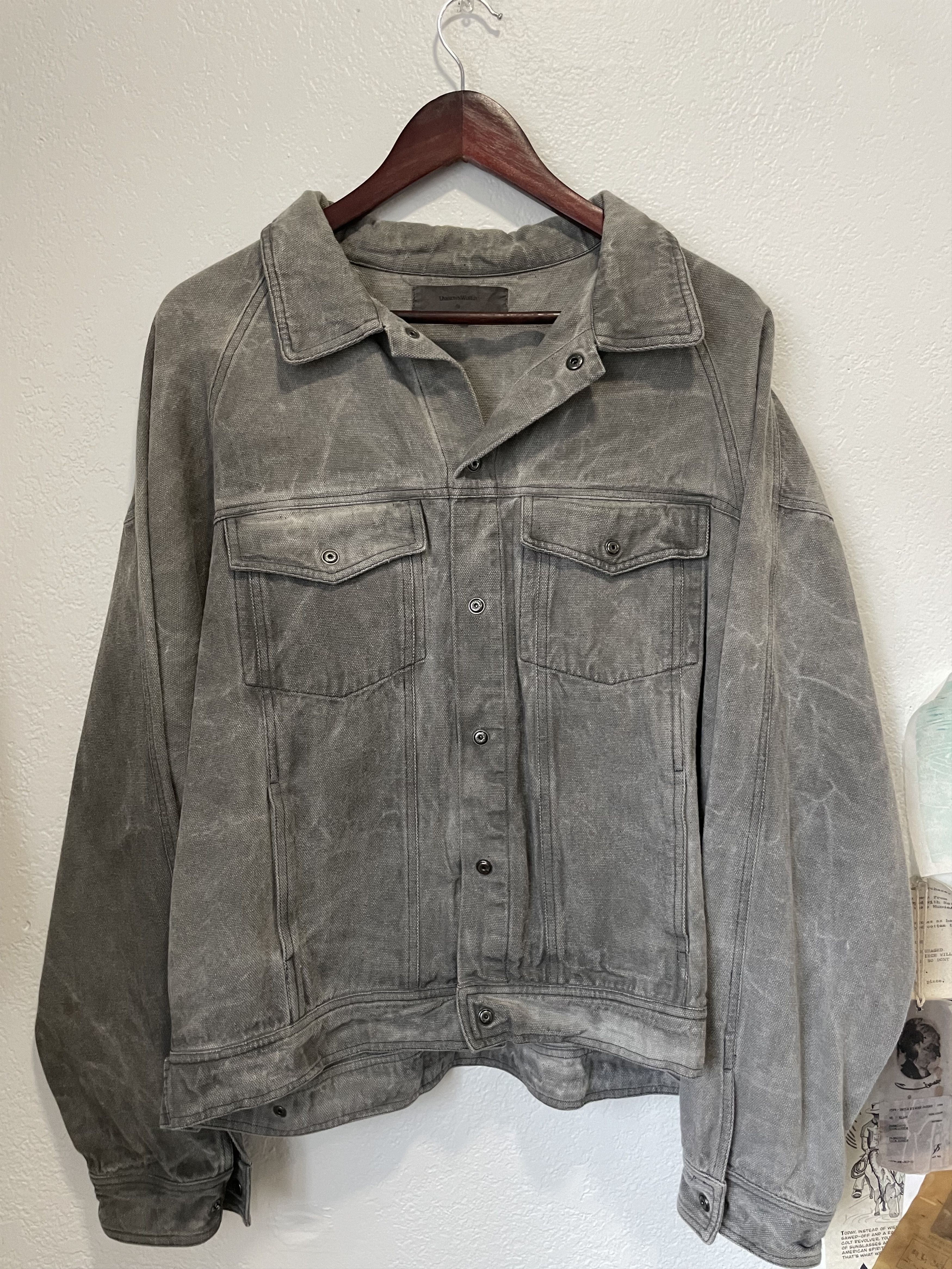 Japanese Brand Unknown World Grey Object Dyed Denim Jacket Size US L / EU 52-54 / 3 - 1 Thumbnail