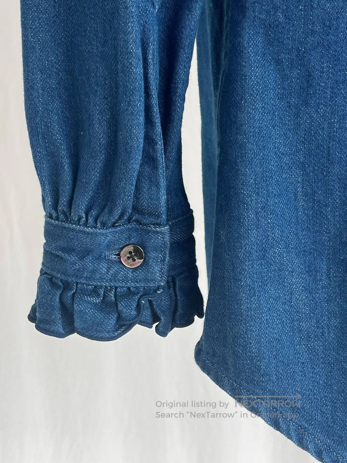 Kapital Cute Denim Ruffled Collar Shirt. Size XS / US 0-2 / IT 36-38 - 8 Thumbnail