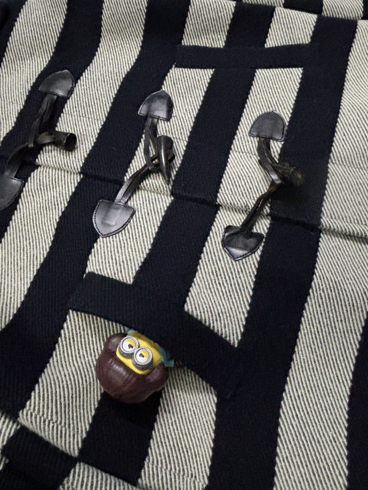 X-Girl X-Girl Navy & Grey Striped Wool Blend Hooded Duffle Jacket Size M / US 6-8 / IT 42-44 - 9 Thumbnail