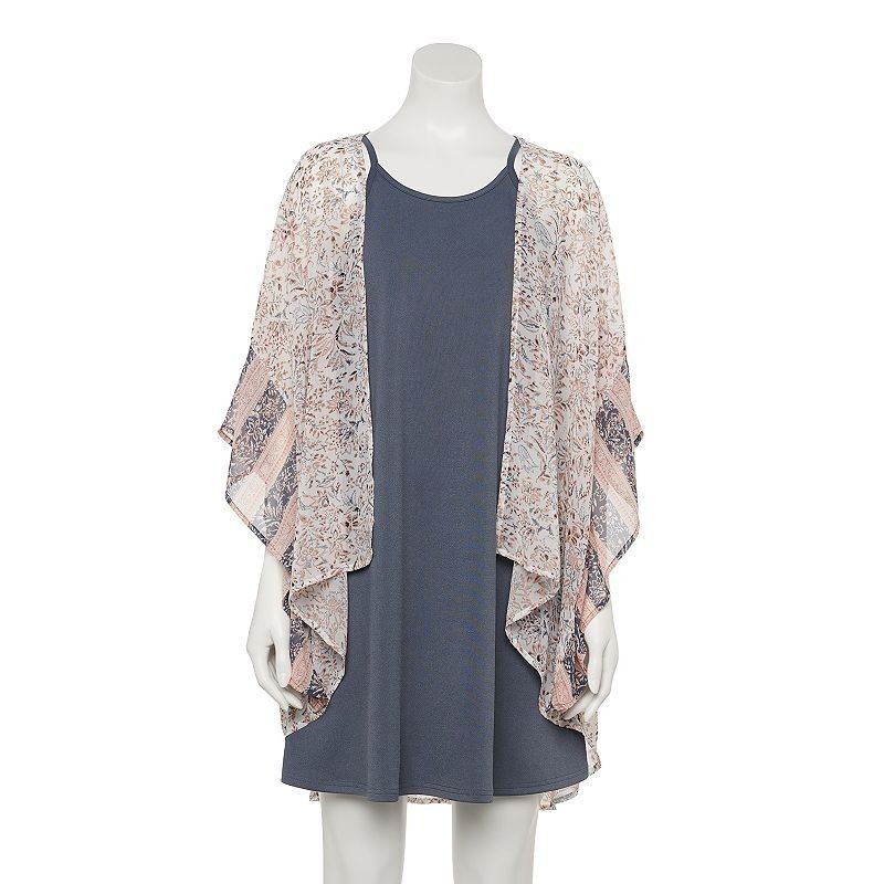 Other Juniors' WallFlower Mix Print Flyaway Topper & Dress Set, Gi Size S / US 4 / IT 40 - 1 Thumbnail