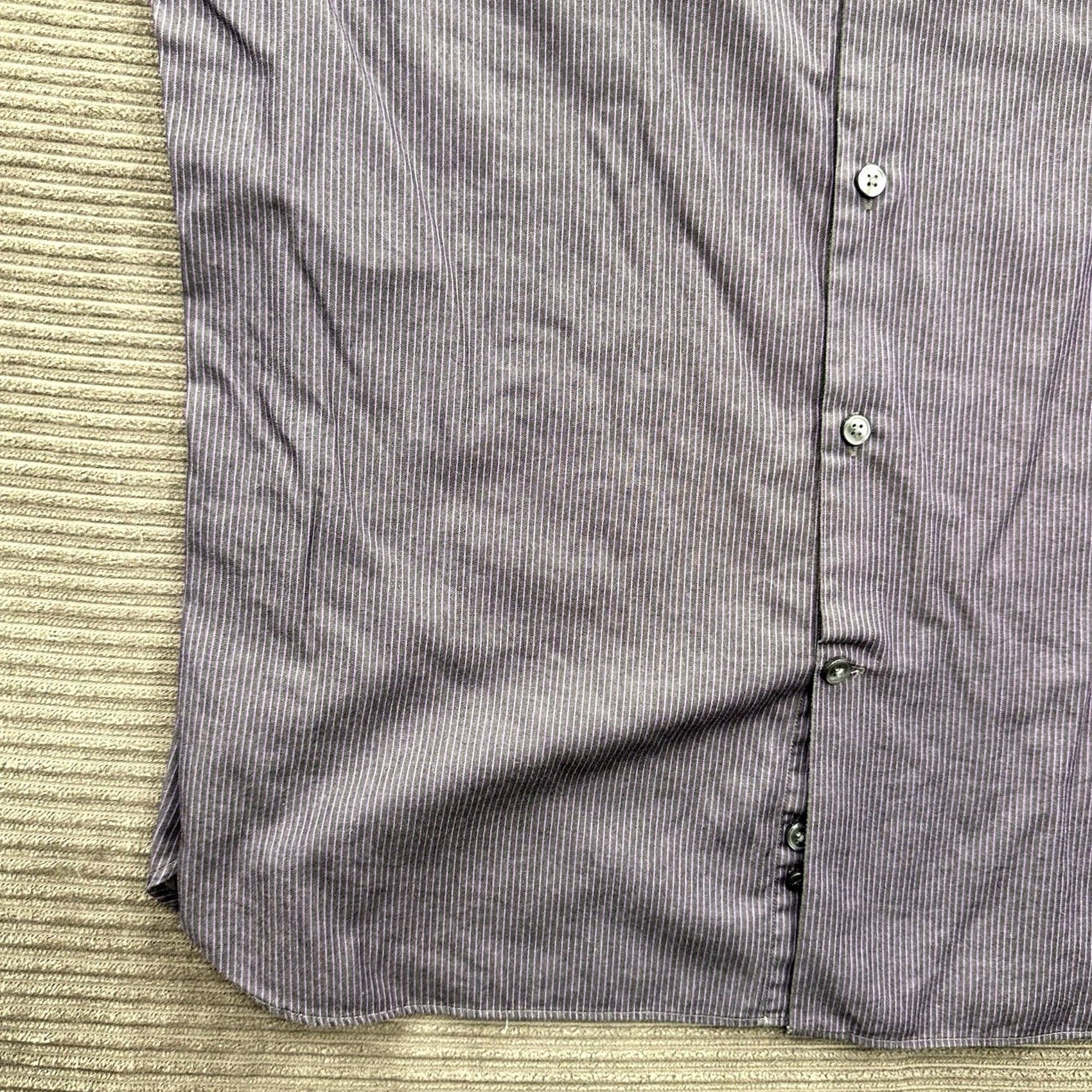 John Varvatos VINTAGE John Varvatos Shirt Men 16 32/33 Slim Fit Long Sleeve Button Up Purple Striped Size US L / EU 52-54 / 3 - 7 Thumbnail