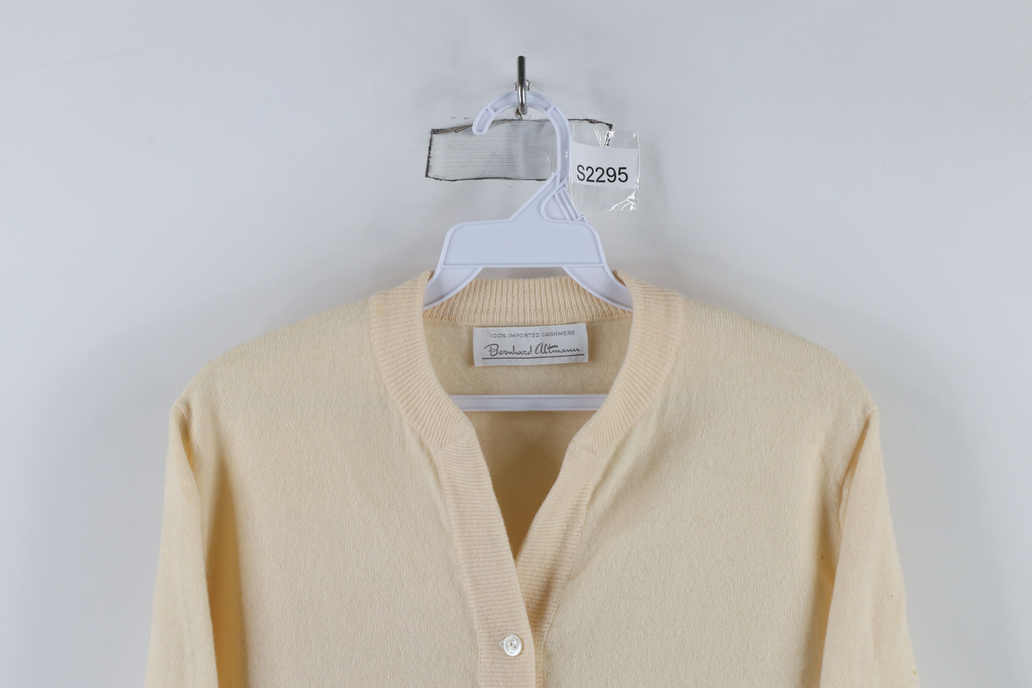 Vintage Vintage 50s Bernhard Altmann Knit Cardigan Sweater Beige Size S / US 4 / IT 40 - 2 Thumbnail