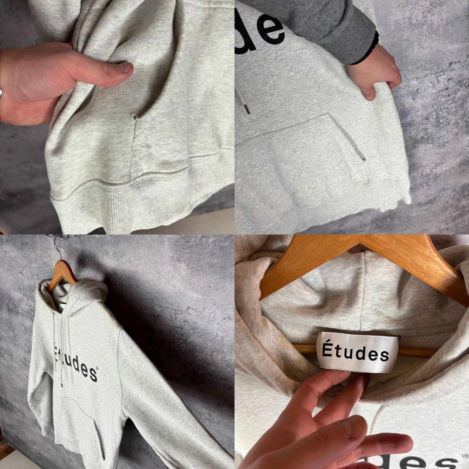 Vintage Etudes Hoodie Gray Cotton Size L Mens Pullover Size US L / EU 52-54 / 3 - 8 Thumbnail