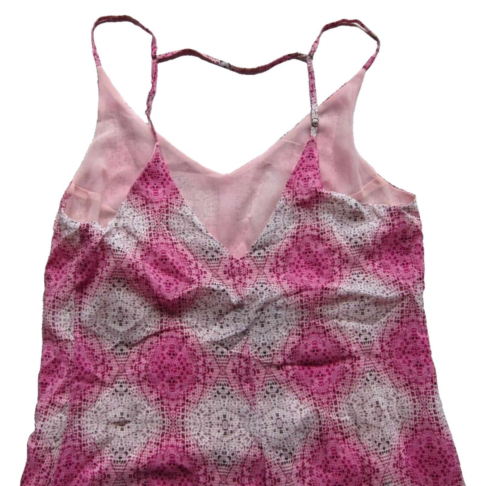 Anthropologie Charlie Jade Anthropologie 100% Silk Pink Blue Tunic Tank Slip Dress S/P Women Size S / US 4 / IT 40 - 5 Thumbnail
