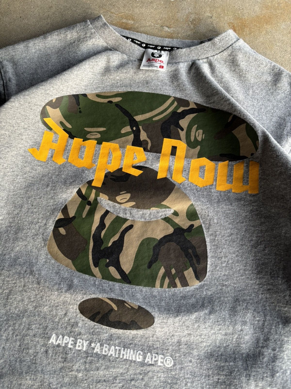 Aape Crazy Bape Grey Boxy Aape Row Grunge Y2K Style Longsleeve Size US L / EU 52-54 / 3 - 4 Thumbnail