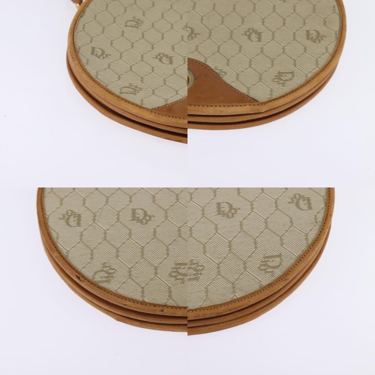 Dior DIOR Honeycomb Canvas Shoulder Bag Pvc Beige Gold Size ONE SIZE - 10 Thumbnail
