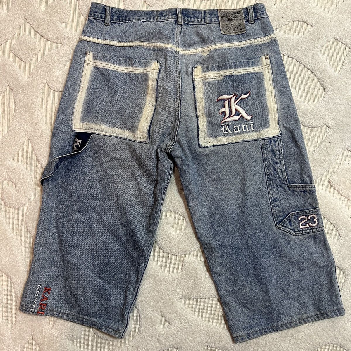 Karl Kani Crazy Vintage Y2K Karl Kani Embroidered Jean Shorts Size US 37 - 2 Thumbnail