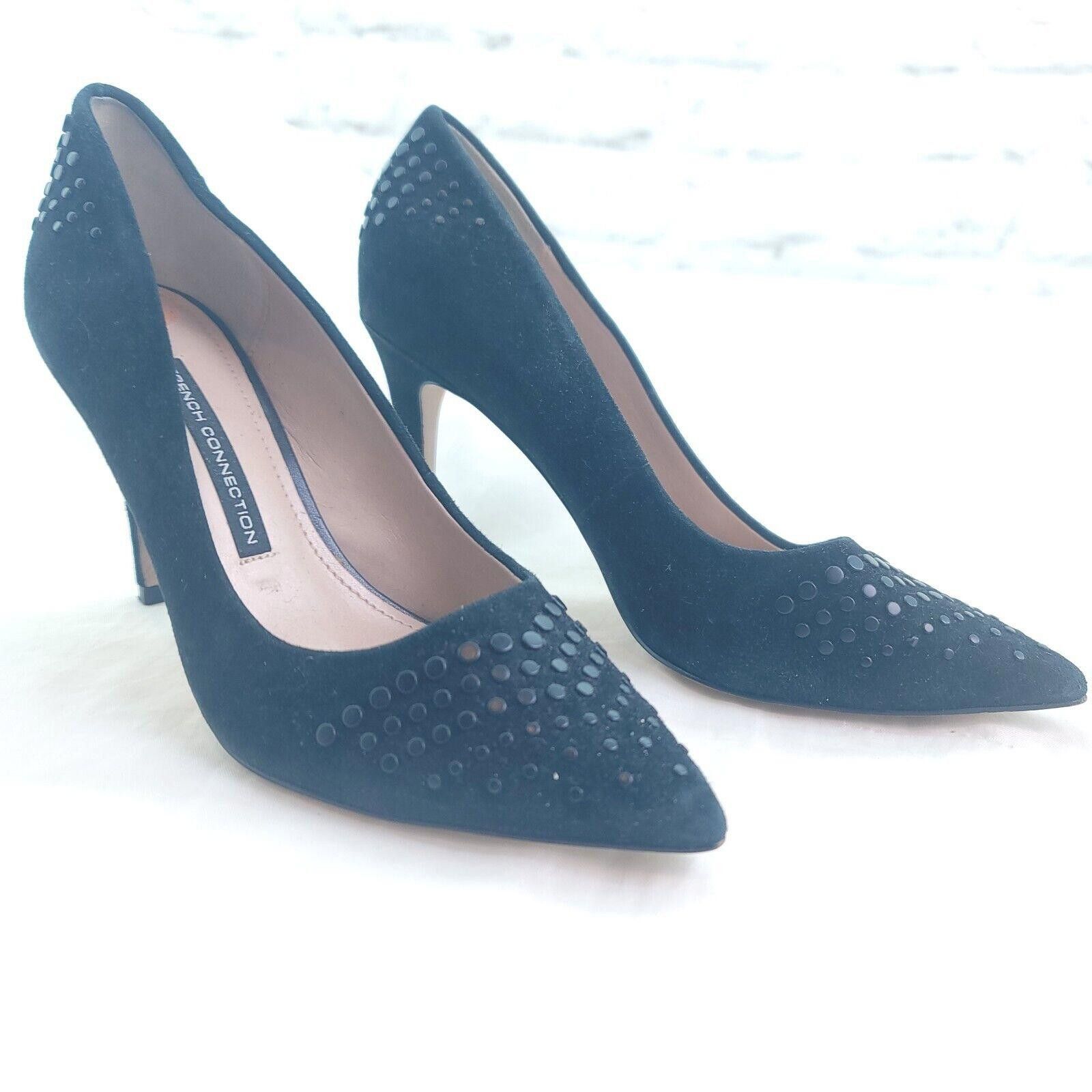 French Connection French Connection Ronnie Black Suede Heels US 6.5/7 EU 37 Size US 6.5 / IT 36.5 - 3 Thumbnail