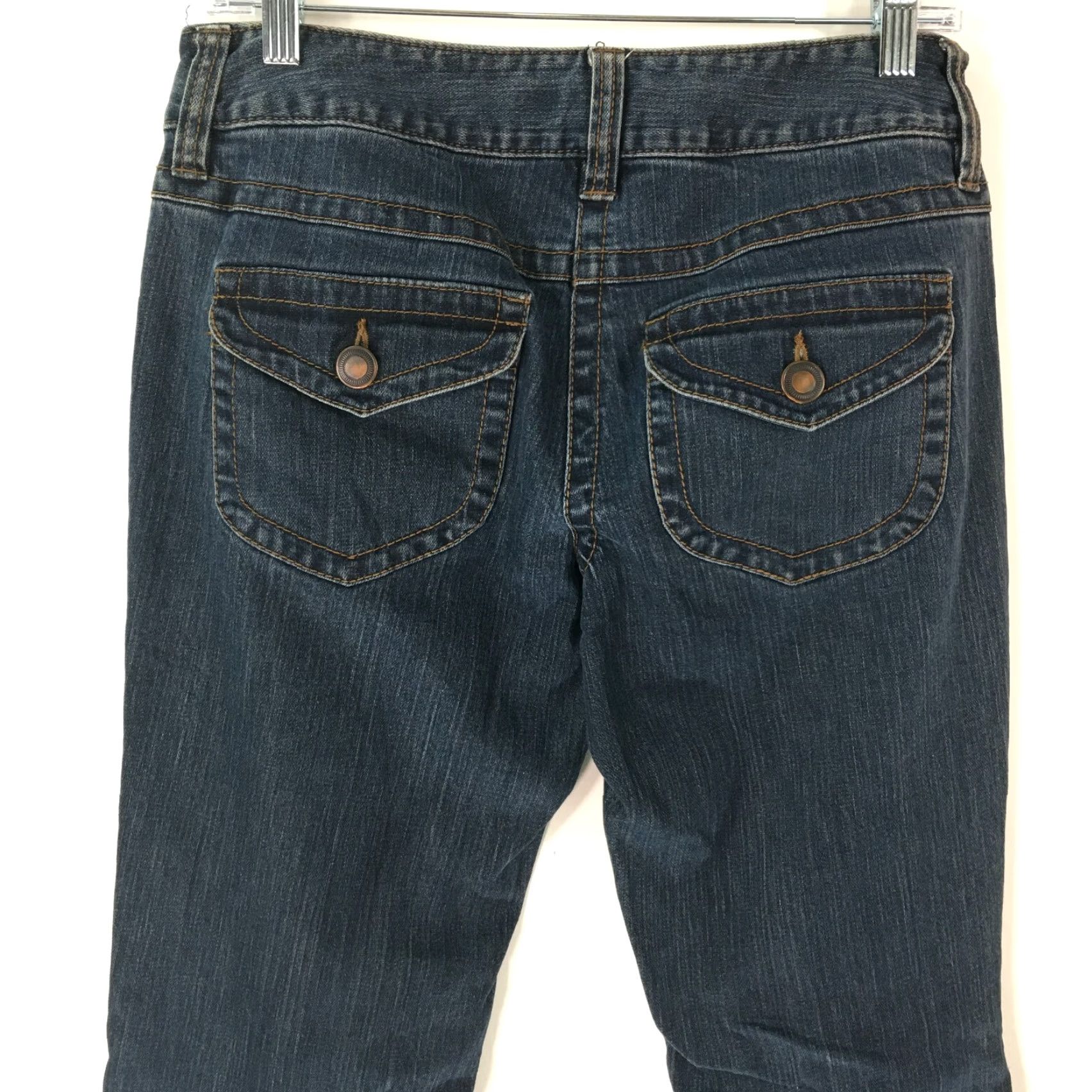 Vintage INC International Concepts Jeans Womens Flared Denim 30x30 Blue Size 4 Regular 5-Pocket Stretch Belt Loops Low Rise Apparel Standards Size 27" / US 4 / IT 40 - 3 Thumbnail