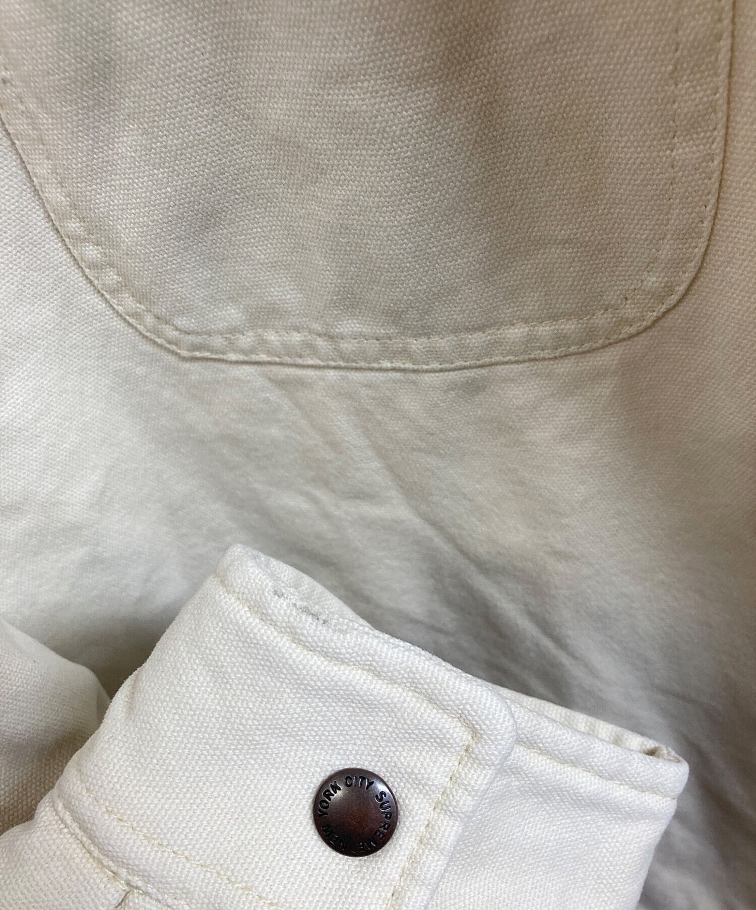 Supreme SUPREME 24FW Faux Shearling Lined Work Shirt Ivory Size XL Size US XL / EU 56 / 4 - 6 Thumbnail