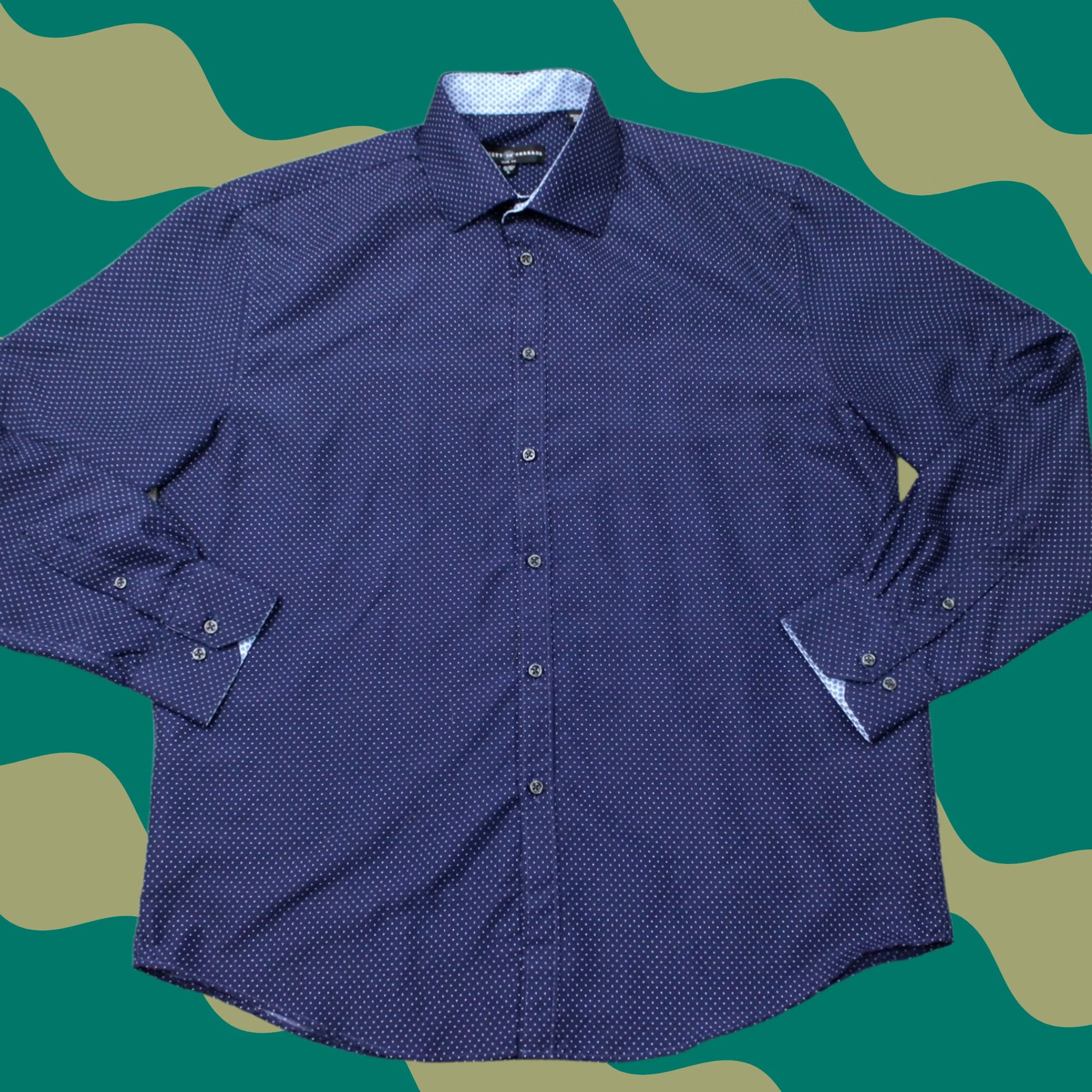 Vintage Society of Threads Shirt Mens Large 16-16 1/2 34/35 Blue Slim Fit L/S Button-Up Casual Geometric Sweater Alternative (adapted to best-fit keywords) Size US L / EU 52-54 / 3 - 1 Thumbnail