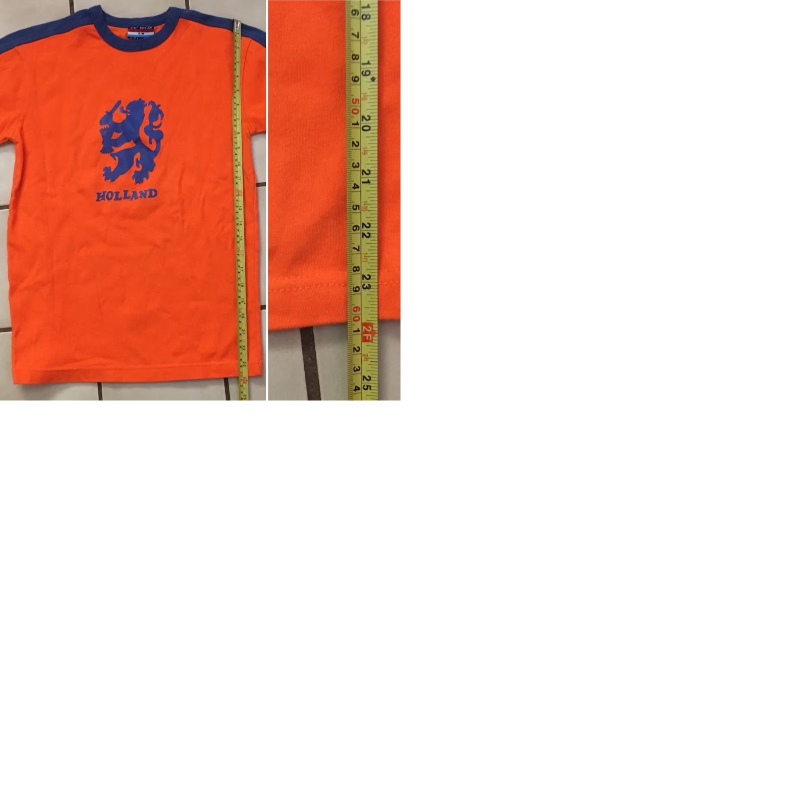 Vintage Kist Design Holland T-Shirt Ringer Tee S/M Men Short Sleeve Blue Orange Graphic Tee 90s Holland Theme Mens S/M Orange Blue Size US S / EU 44-46 / 1 - 9 Thumbnail