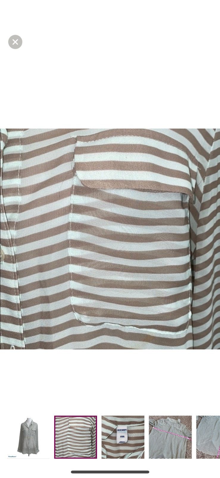 Old Navy Old navy large striped button up blouse Size L / US 10 / IT 46 - 5 Thumbnail