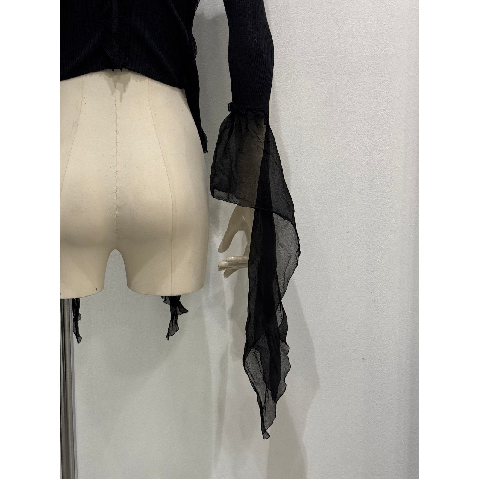 Jean Paul Gaultier 2000s Jean Paul Gaultier sheer ribbon-tie corset blouse Size S / US 4 / IT 40 - 13 Thumbnail