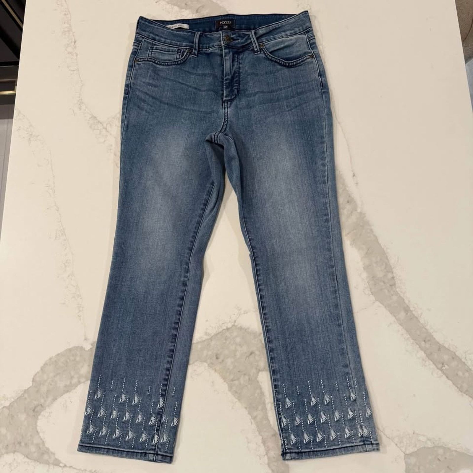 NYDJ NYDJ Los Angeles Ankle Embroidered Denim Jeans Womens 10P Size 32" / US 10 / IT 46 - 1 Thumbnail