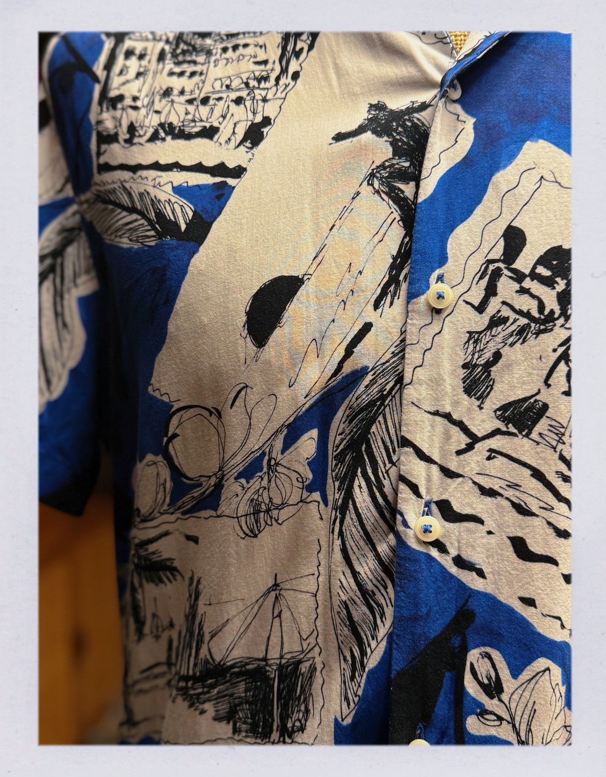 Zara ZARA Illustrated Vintage Postcard Shirt – Size L Size US L / EU 52-54 / 3 - 3 Thumbnail