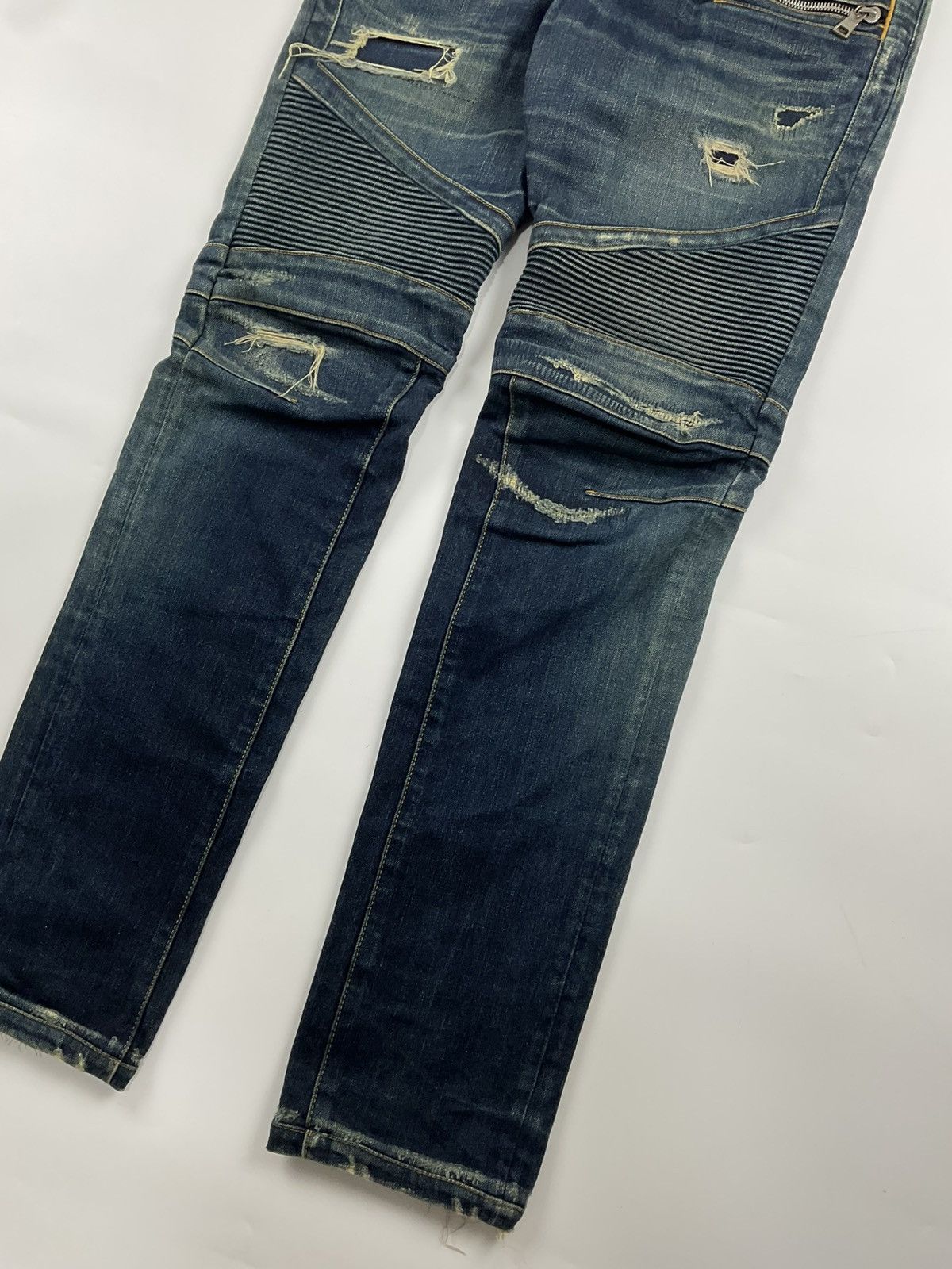 Balmain Balmain Distressed Biker Denim Size US 33 - 6 Thumbnail