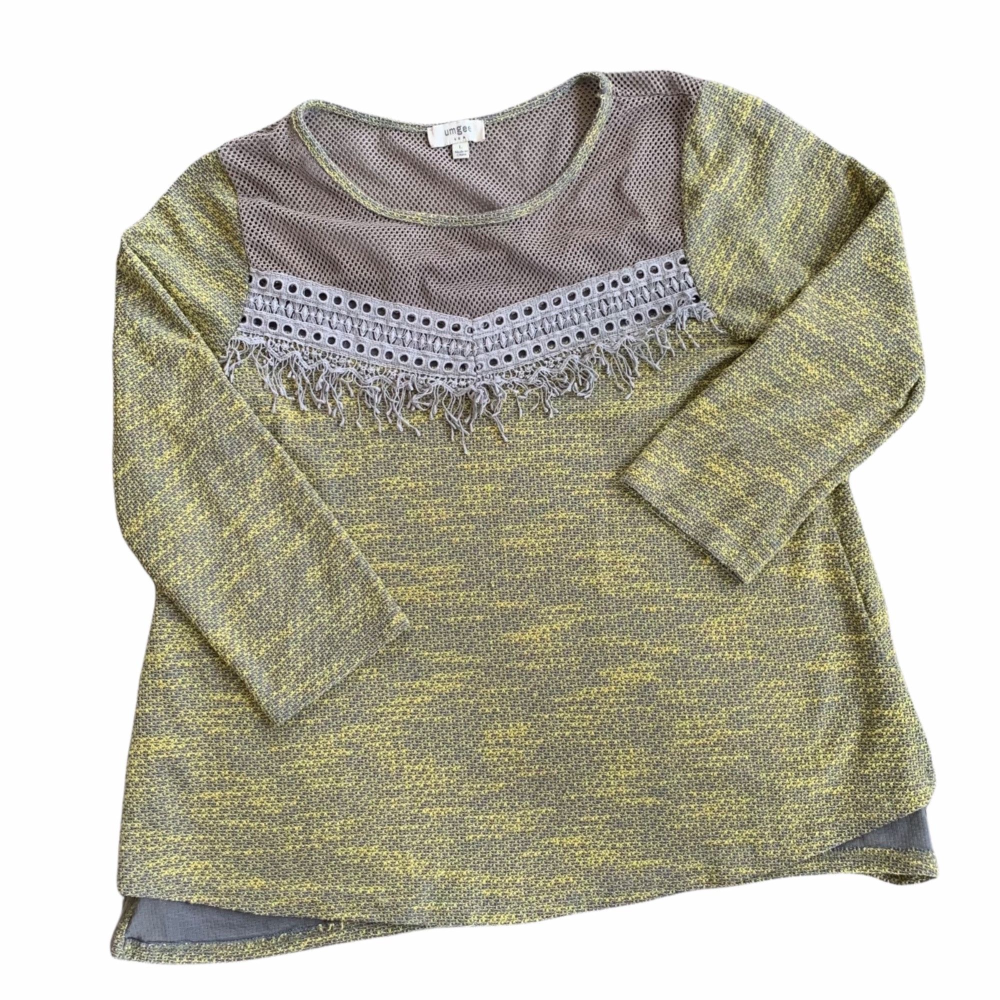Other Umgee Boho Textured Mesh Fringed Top L Size L / US 10 / IT 46 - 1 Thumbnail