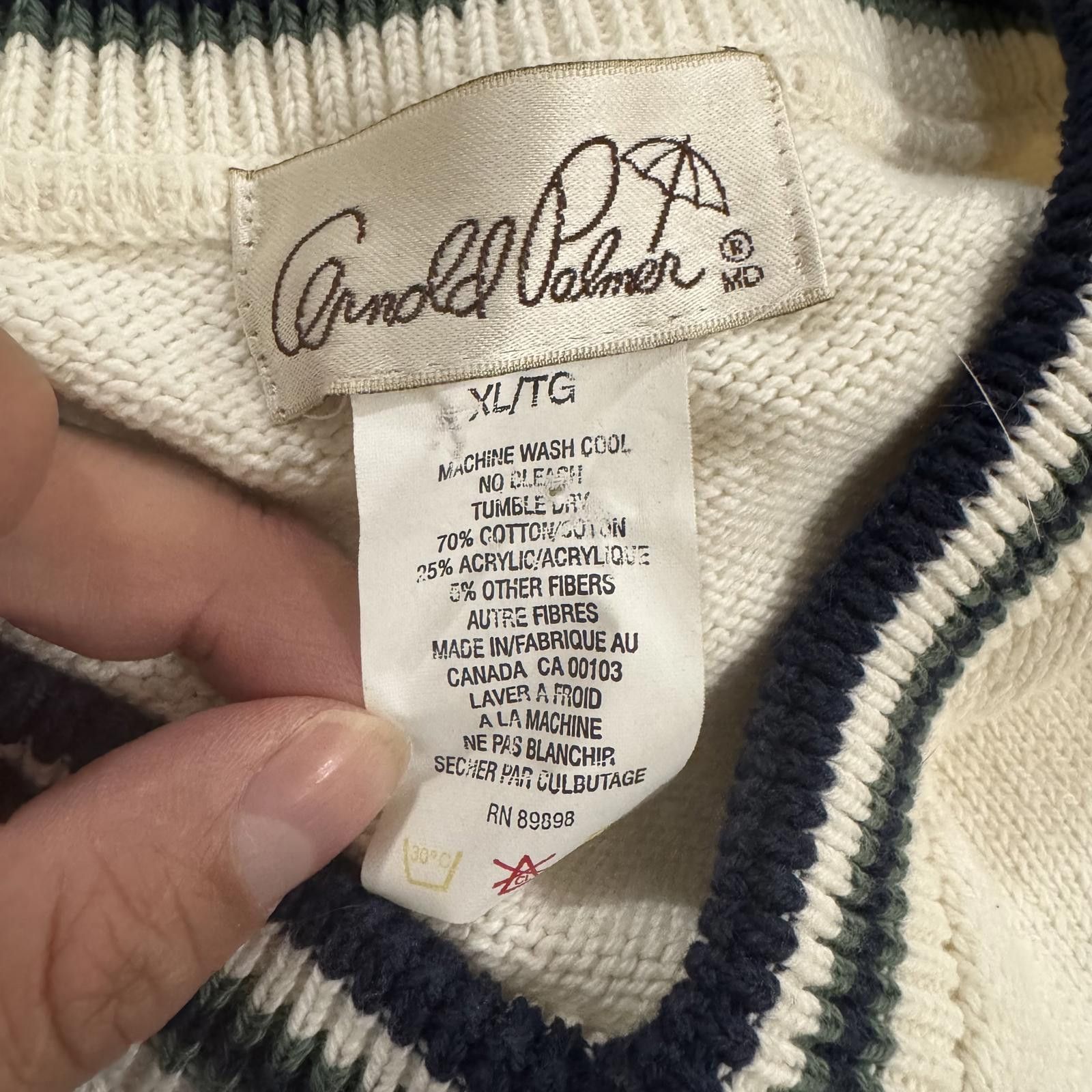 Other Vintage Golf Knit Sweater Arnold Palmer 90s Preppy Size US XL / EU 56 / 4 - 5 Thumbnail
