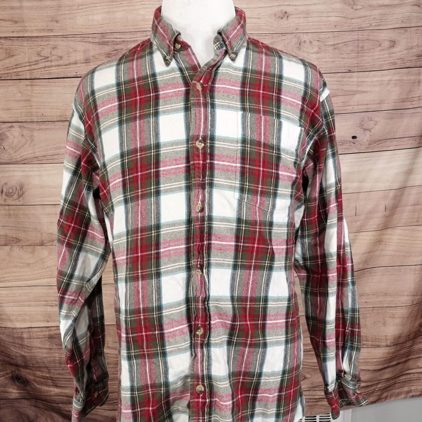 Vintage RED HEAD LONG SLEEVE RED PLAID FLANNEL BUTTON DOWN SHIRT MENS SIZE XL Size US XL / EU 56 / 4 - 3 Thumbnail