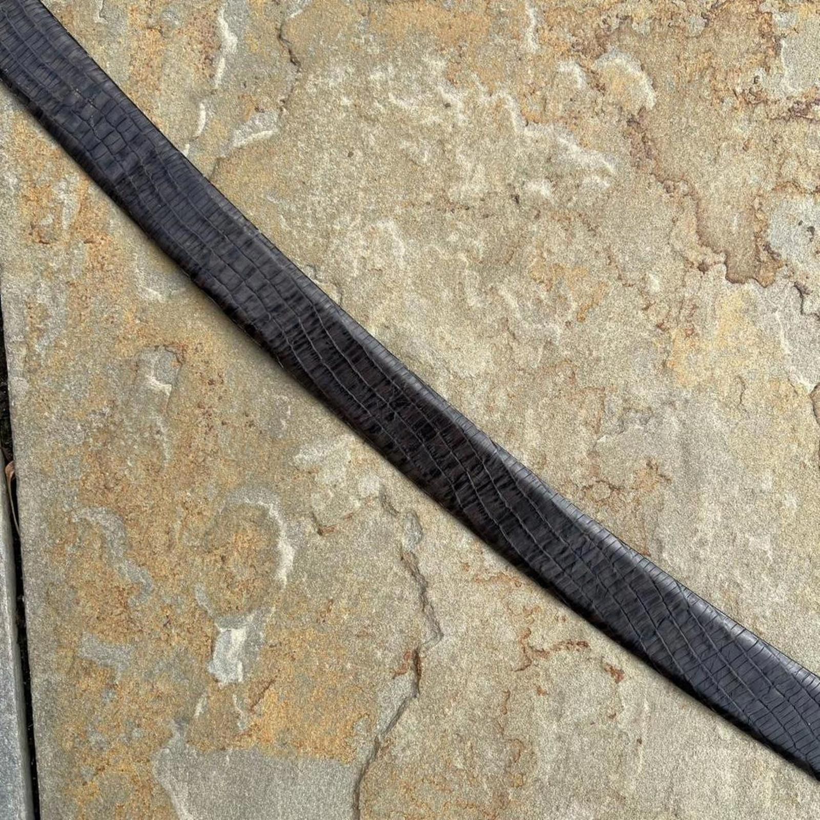 Other Vintage 90s Designer Dark Brown Croc Embossed Leather Belt Size ONE SIZE - 4 Thumbnail