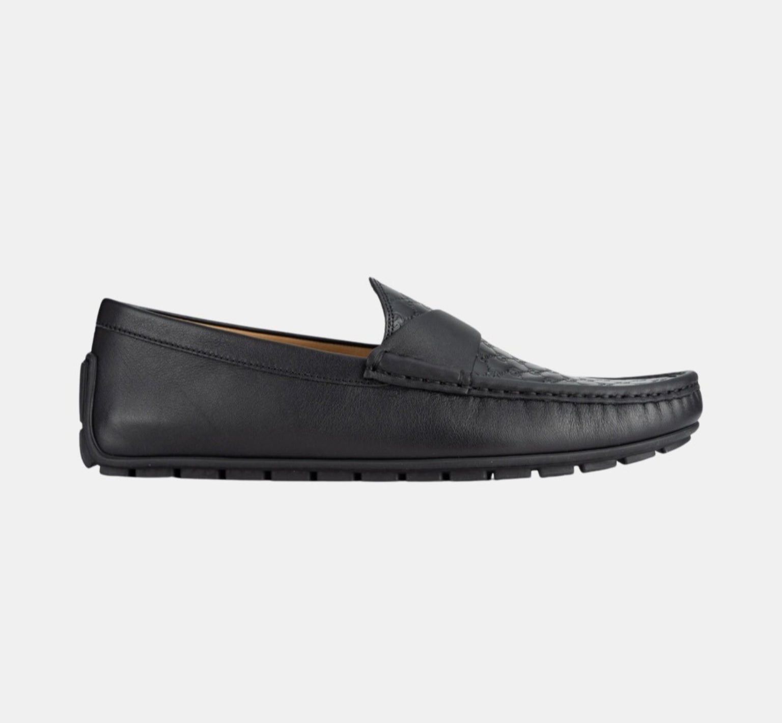 Gucci Micro GG Leather Men Loafers In Black SIZE 7